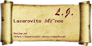 Lazarovits János névjegykártya