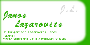 janos lazarovits business card